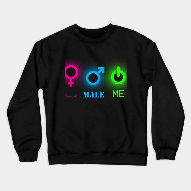Female Male ME Crewneck Sweatshirt by The darkcartoon